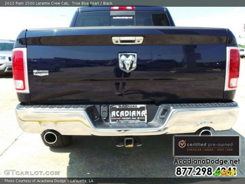 True Blue Pearl / Black 2013 Ram 1500 Laramie Crew Cab