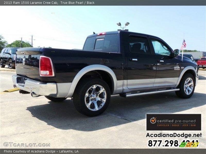 True Blue Pearl / Black 2013 Ram 1500 Laramie Crew Cab