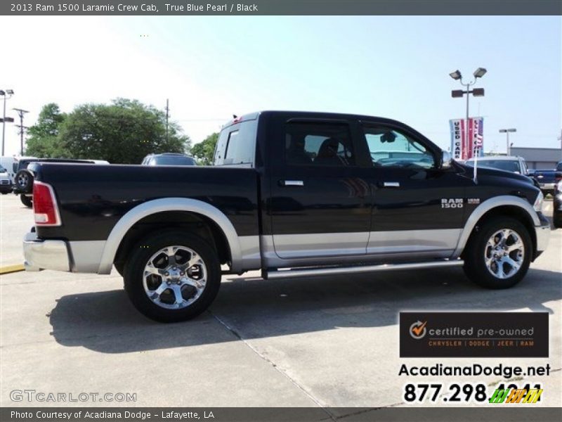 True Blue Pearl / Black 2013 Ram 1500 Laramie Crew Cab