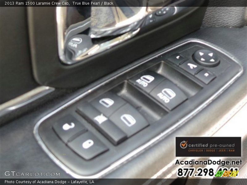 True Blue Pearl / Black 2013 Ram 1500 Laramie Crew Cab