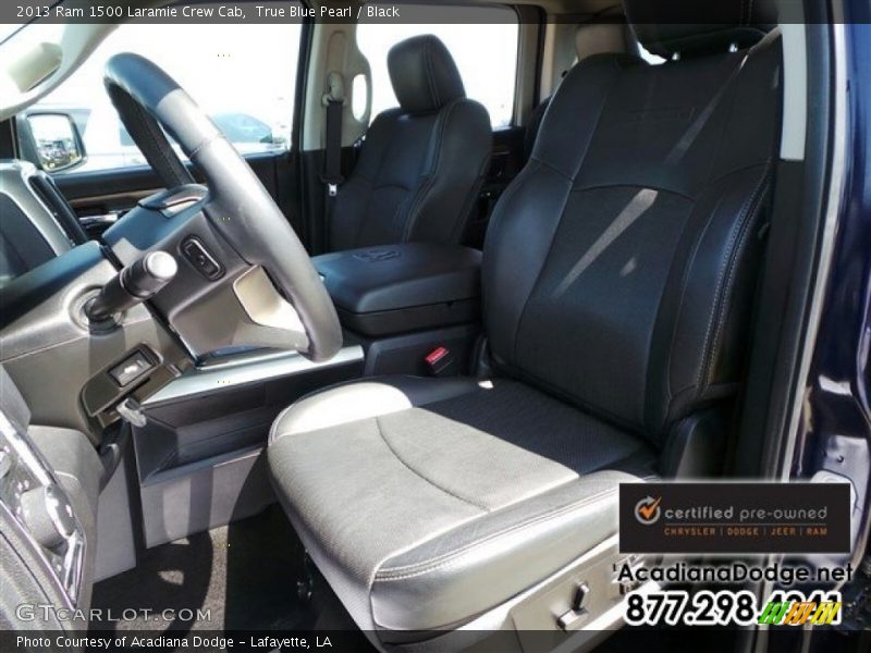 True Blue Pearl / Black 2013 Ram 1500 Laramie Crew Cab