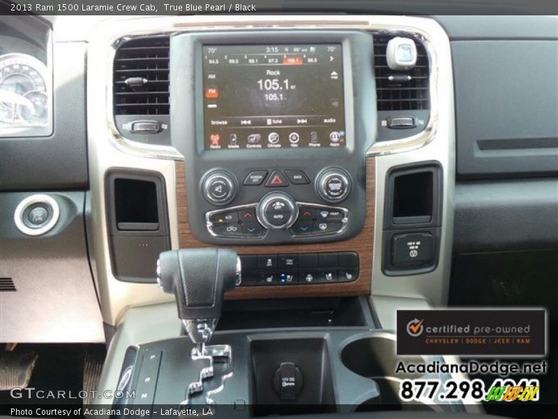 True Blue Pearl / Black 2013 Ram 1500 Laramie Crew Cab
