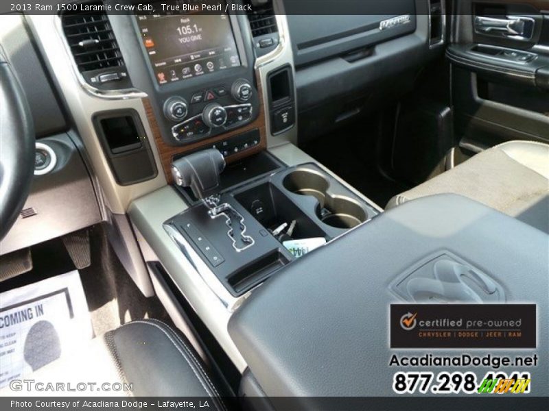 True Blue Pearl / Black 2013 Ram 1500 Laramie Crew Cab