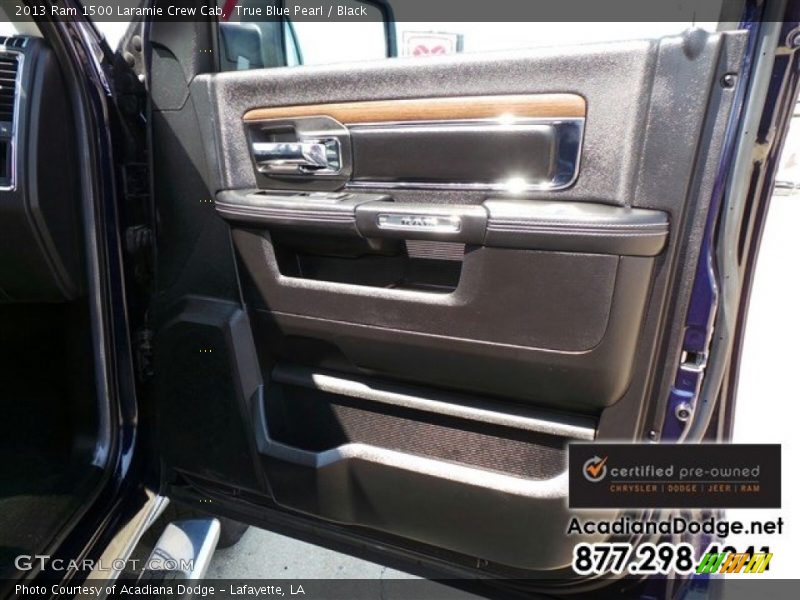 True Blue Pearl / Black 2013 Ram 1500 Laramie Crew Cab