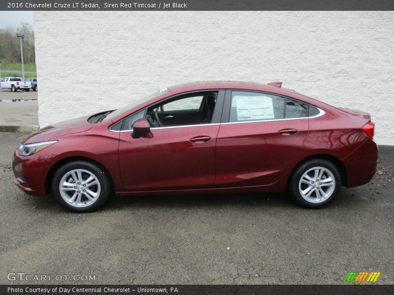 Siren Red Tintcoat / Jet Black 2016 Chevrolet Cruze LT Sedan