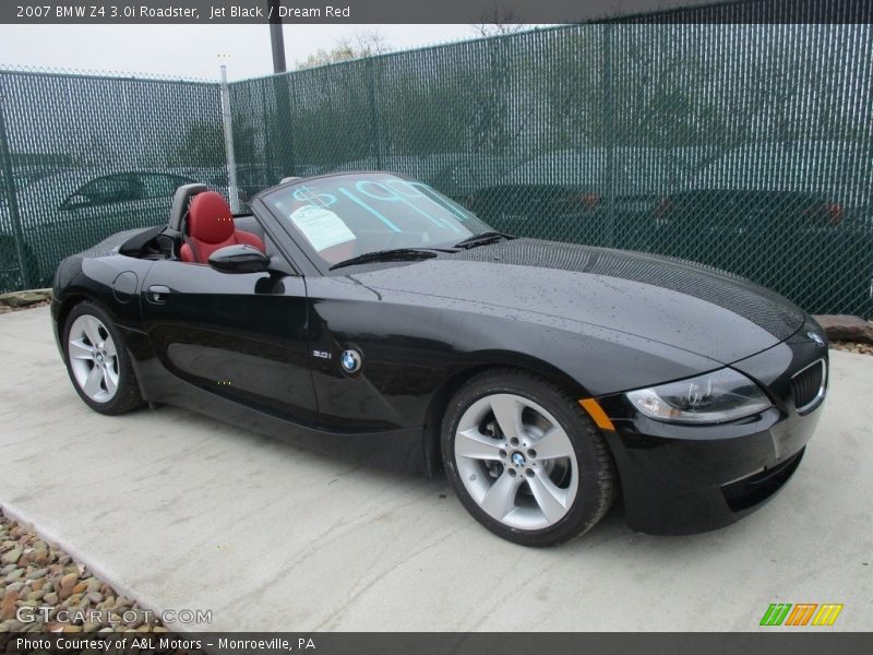 Jet Black / Dream Red 2007 BMW Z4 3.0i Roadster