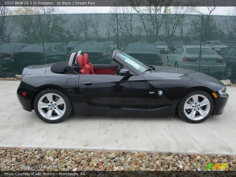 Jet Black / Dream Red 2007 BMW Z4 3.0i Roadster