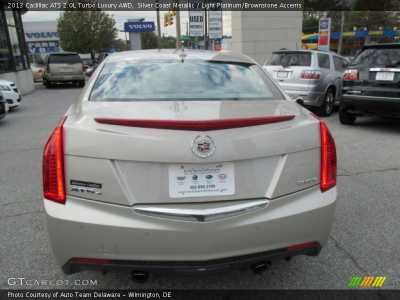 Silver Coast Metallic / Light Platinum/Brownstone Accents 2013 Cadillac ATS 2.0L Turbo Luxury AWD