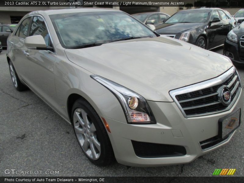 Silver Coast Metallic / Light Platinum/Brownstone Accents 2013 Cadillac ATS 2.0L Turbo Luxury AWD