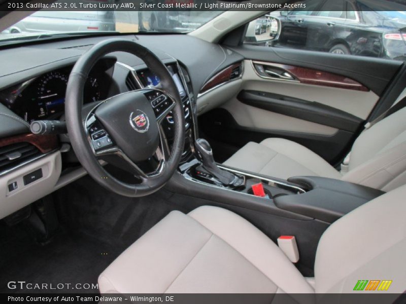 Silver Coast Metallic / Light Platinum/Brownstone Accents 2013 Cadillac ATS 2.0L Turbo Luxury AWD