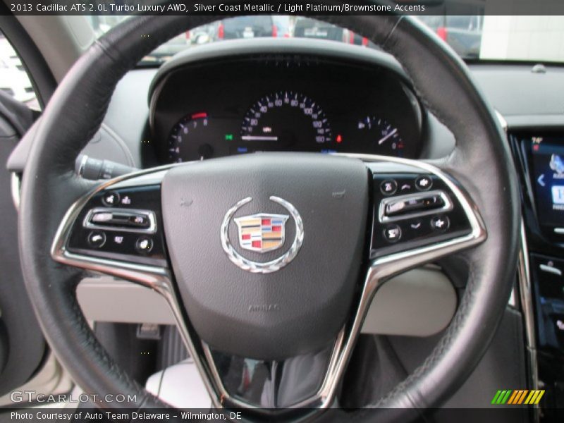 Silver Coast Metallic / Light Platinum/Brownstone Accents 2013 Cadillac ATS 2.0L Turbo Luxury AWD