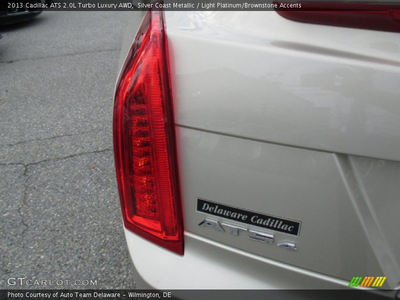 Silver Coast Metallic / Light Platinum/Brownstone Accents 2013 Cadillac ATS 2.0L Turbo Luxury AWD