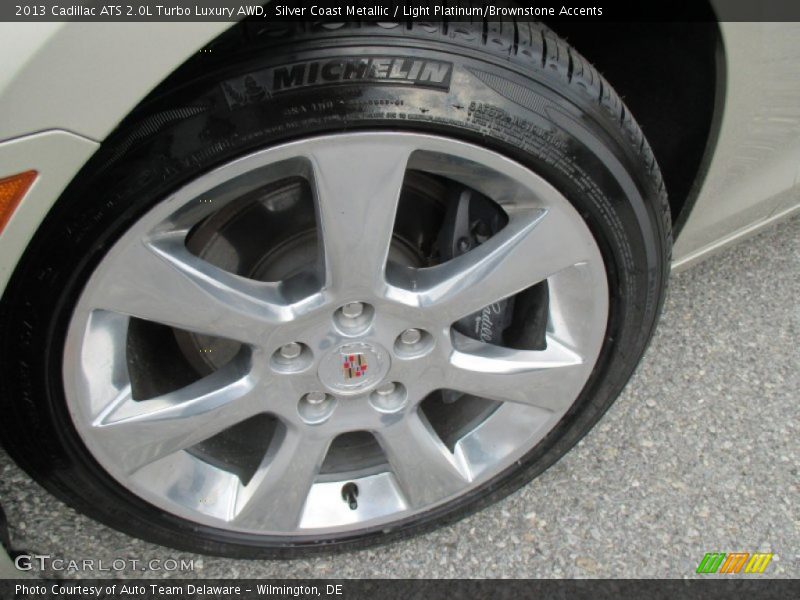 Silver Coast Metallic / Light Platinum/Brownstone Accents 2013 Cadillac ATS 2.0L Turbo Luxury AWD