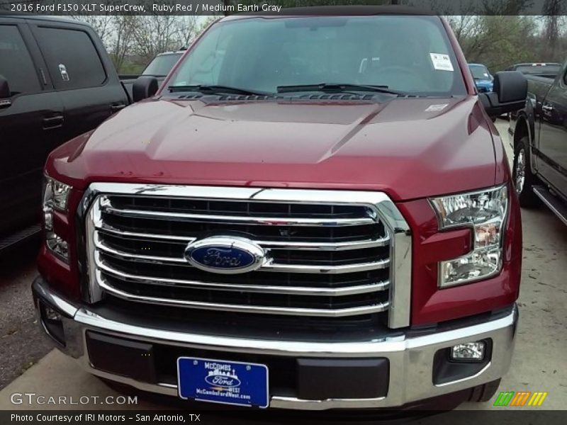 Ruby Red / Medium Earth Gray 2016 Ford F150 XLT SuperCrew