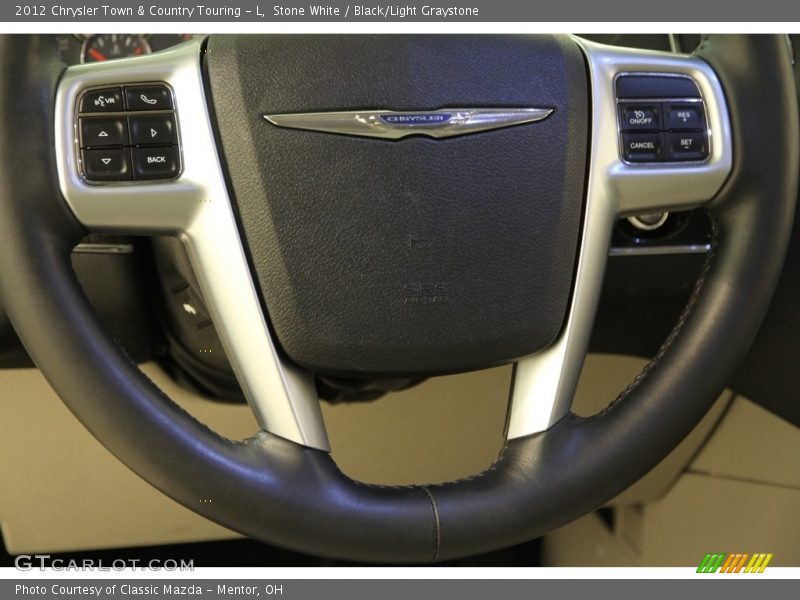 Stone White / Black/Light Graystone 2012 Chrysler Town & Country Touring - L