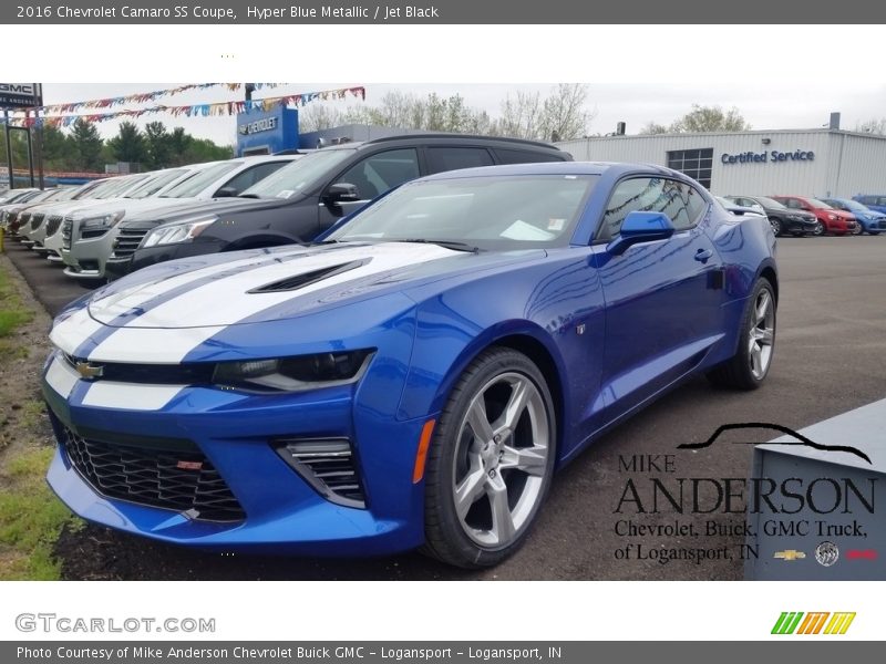 Hyper Blue Metallic / Jet Black 2016 Chevrolet Camaro SS Coupe