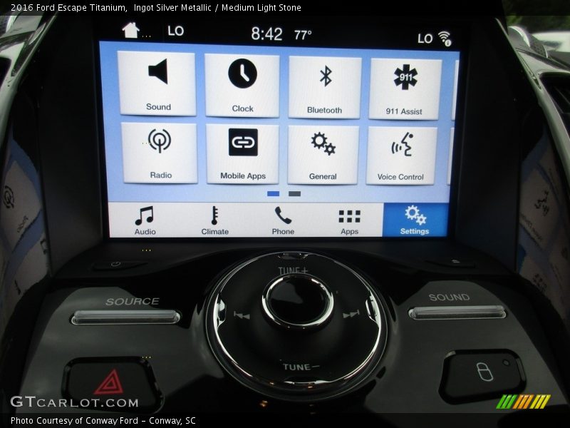 Ingot Silver Metallic / Medium Light Stone 2016 Ford Escape Titanium