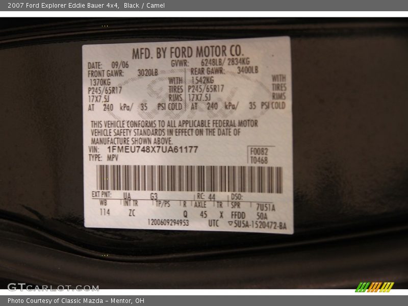 Black / Camel 2007 Ford Explorer Eddie Bauer 4x4