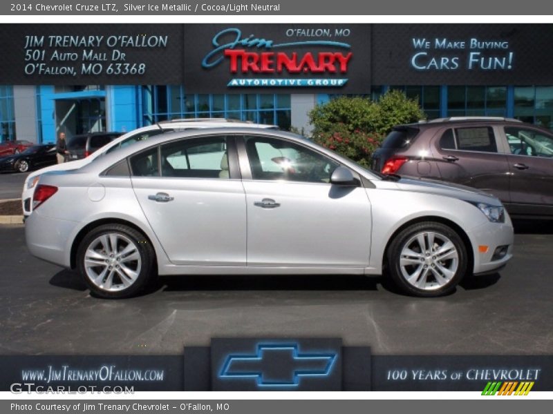 Silver Ice Metallic / Cocoa/Light Neutral 2014 Chevrolet Cruze LTZ