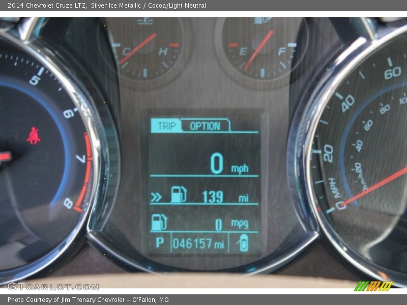 Silver Ice Metallic / Cocoa/Light Neutral 2014 Chevrolet Cruze LTZ