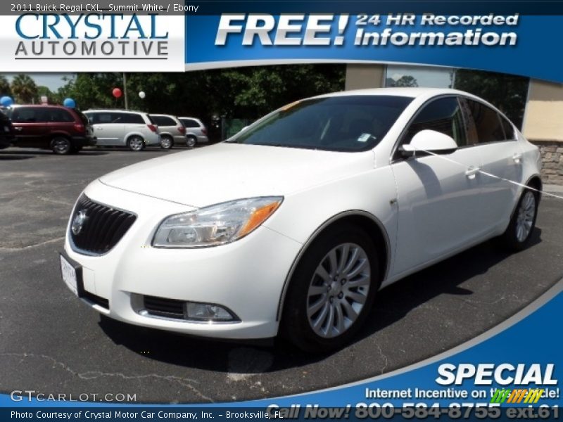 Summit White / Ebony 2011 Buick Regal CXL