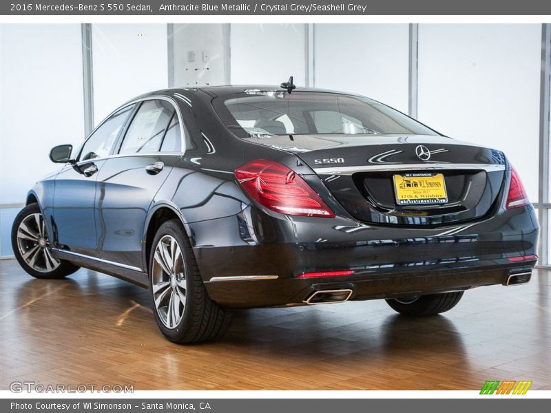 Anthracite Blue Metallic / Crystal Grey/Seashell Grey 2016 Mercedes-Benz S 550 Sedan