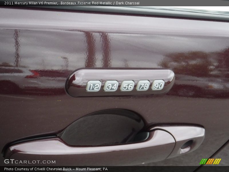 Bordeaux Reserve Red Metallic / Dark Charcoal 2011 Mercury Milan V6 Premier