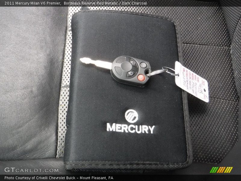 Bordeaux Reserve Red Metallic / Dark Charcoal 2011 Mercury Milan V6 Premier