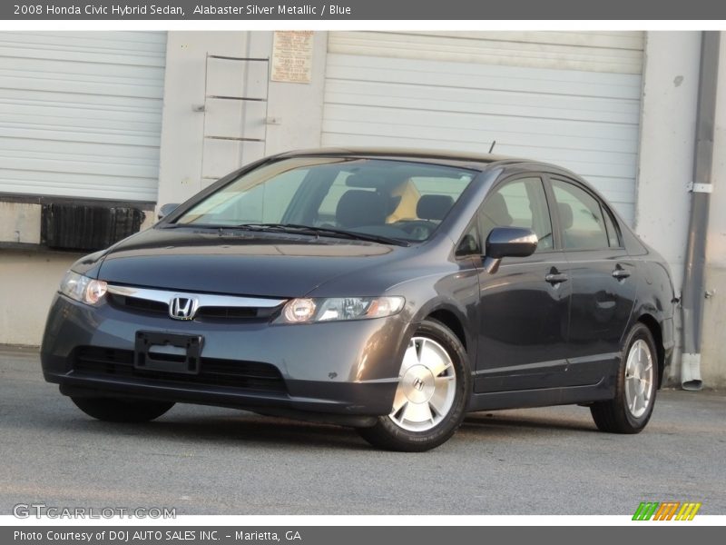 Alabaster Silver Metallic / Blue 2008 Honda Civic Hybrid Sedan
