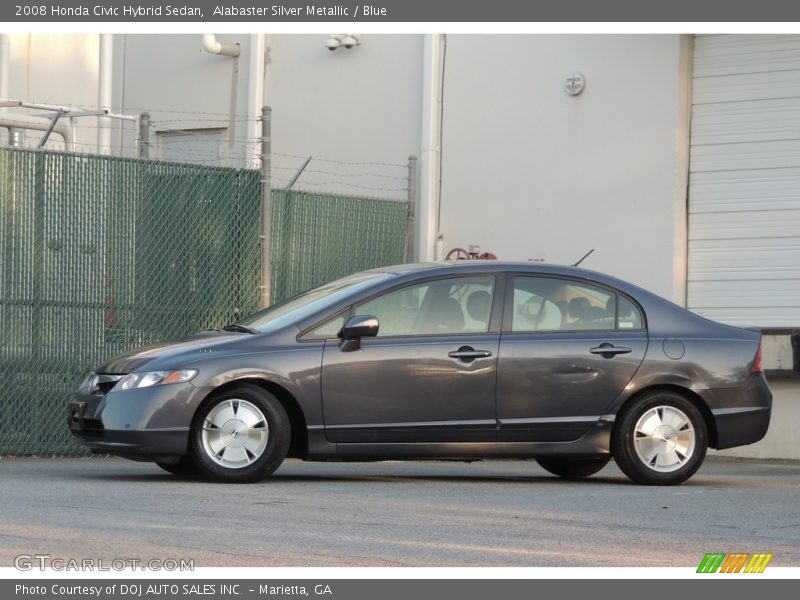 Alabaster Silver Metallic / Blue 2008 Honda Civic Hybrid Sedan
