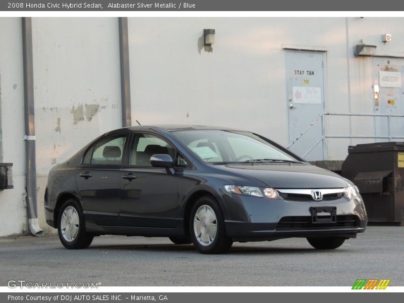 Alabaster Silver Metallic / Blue 2008 Honda Civic Hybrid Sedan