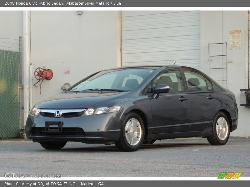 Alabaster Silver Metallic / Blue 2008 Honda Civic Hybrid Sedan