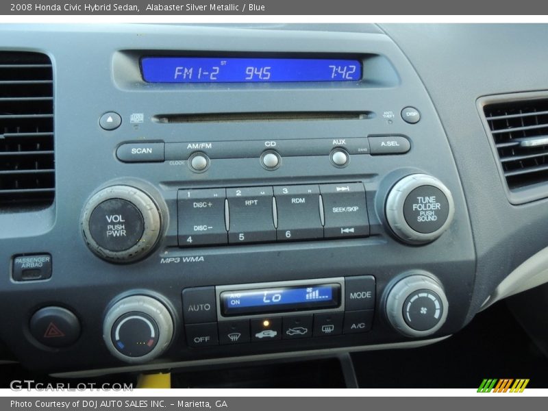Alabaster Silver Metallic / Blue 2008 Honda Civic Hybrid Sedan