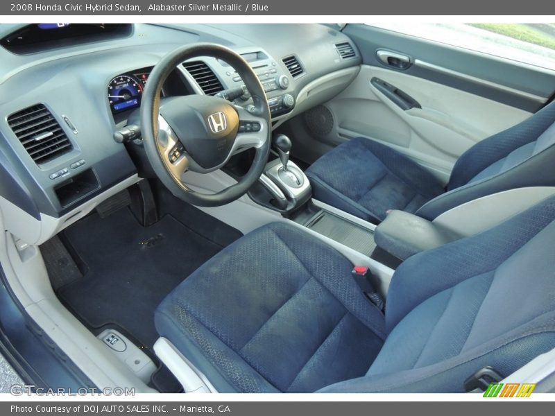 Alabaster Silver Metallic / Blue 2008 Honda Civic Hybrid Sedan