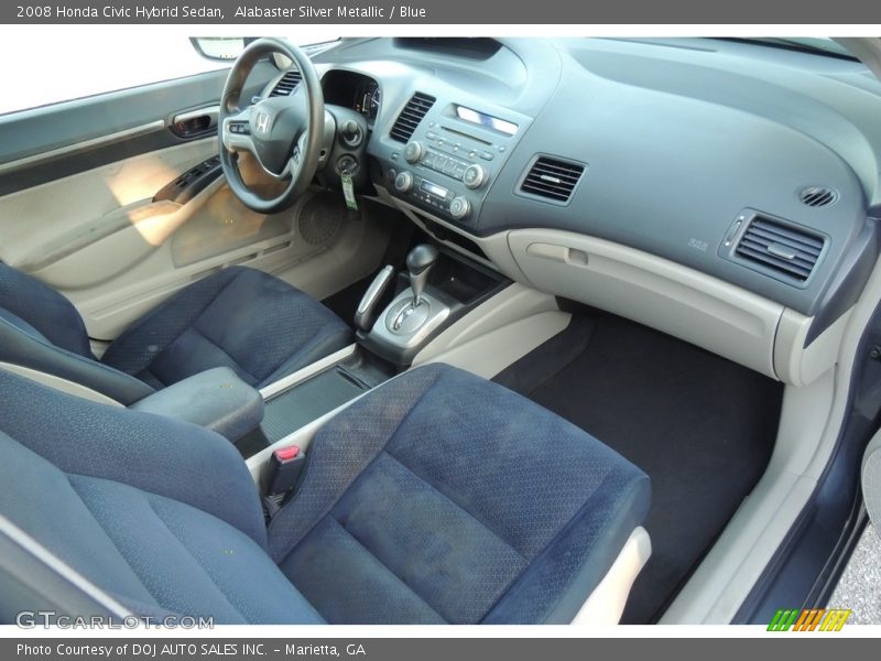 Alabaster Silver Metallic / Blue 2008 Honda Civic Hybrid Sedan