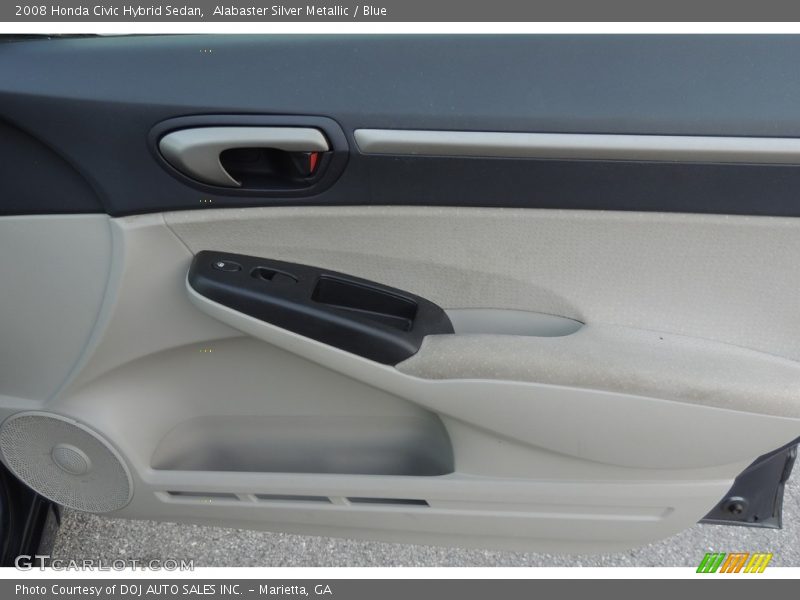 Alabaster Silver Metallic / Blue 2008 Honda Civic Hybrid Sedan