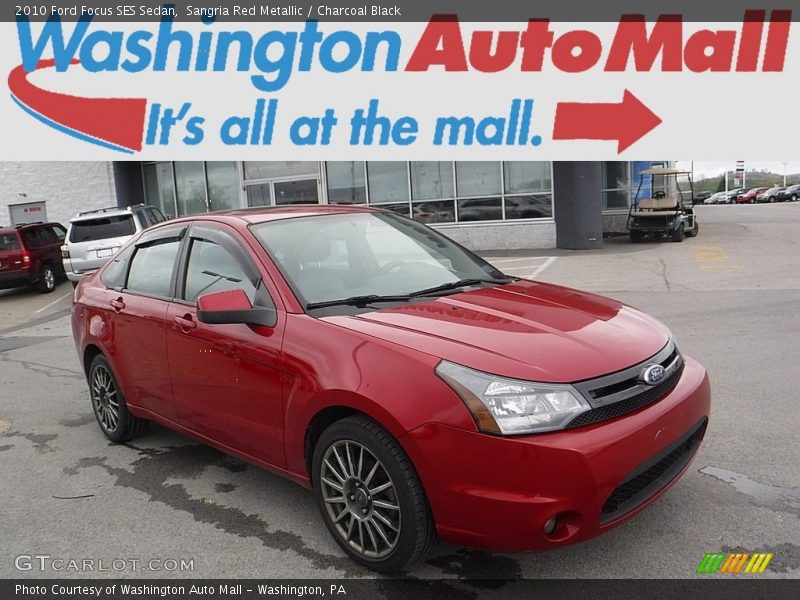 Sangria Red Metallic / Charcoal Black 2010 Ford Focus SES Sedan
