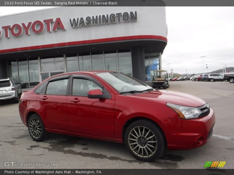 Sangria Red Metallic / Charcoal Black 2010 Ford Focus SES Sedan