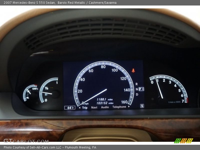 Barolo Red Metallic / Cashmere/Savanna 2007 Mercedes-Benz S 550 Sedan