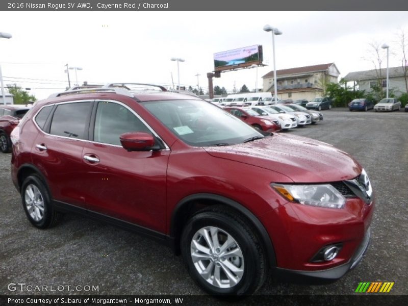 Cayenne Red / Charcoal 2016 Nissan Rogue SV AWD