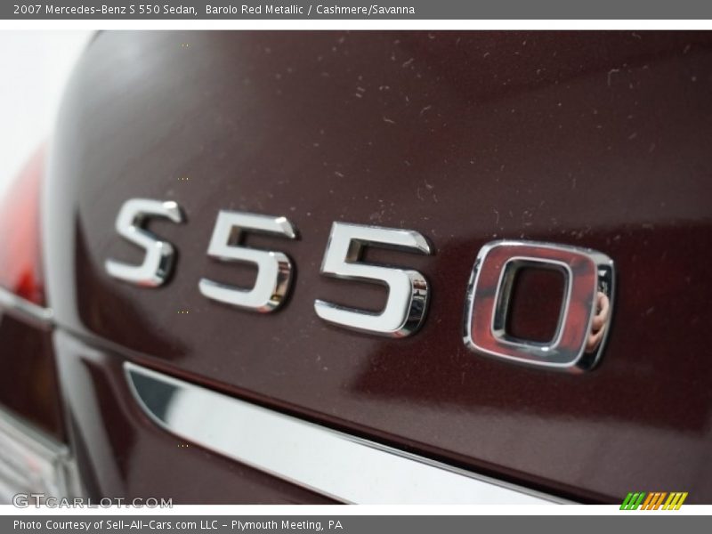 Barolo Red Metallic / Cashmere/Savanna 2007 Mercedes-Benz S 550 Sedan