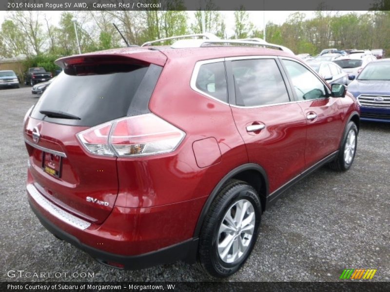 Cayenne Red / Charcoal 2016 Nissan Rogue SV AWD