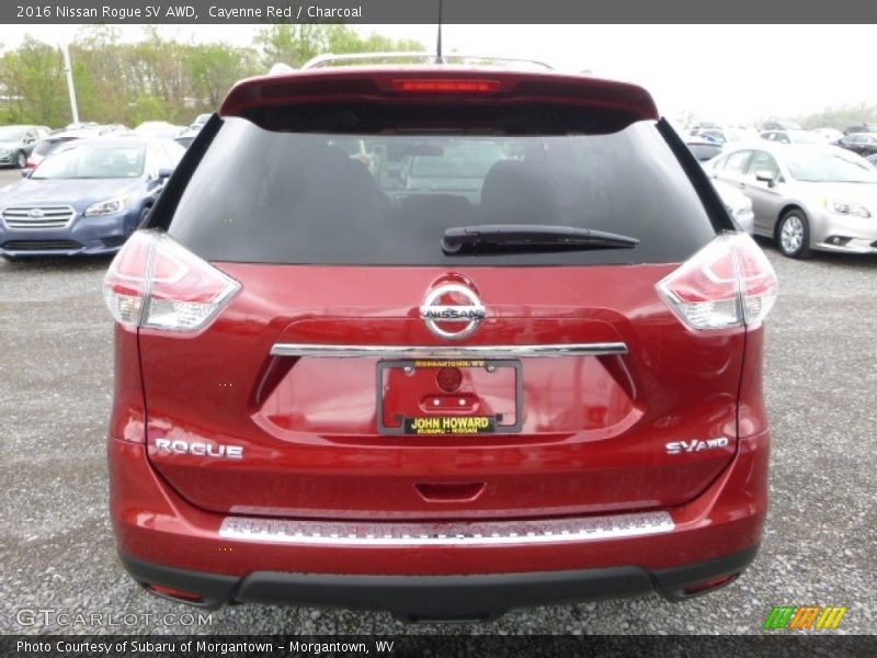 Cayenne Red / Charcoal 2016 Nissan Rogue SV AWD