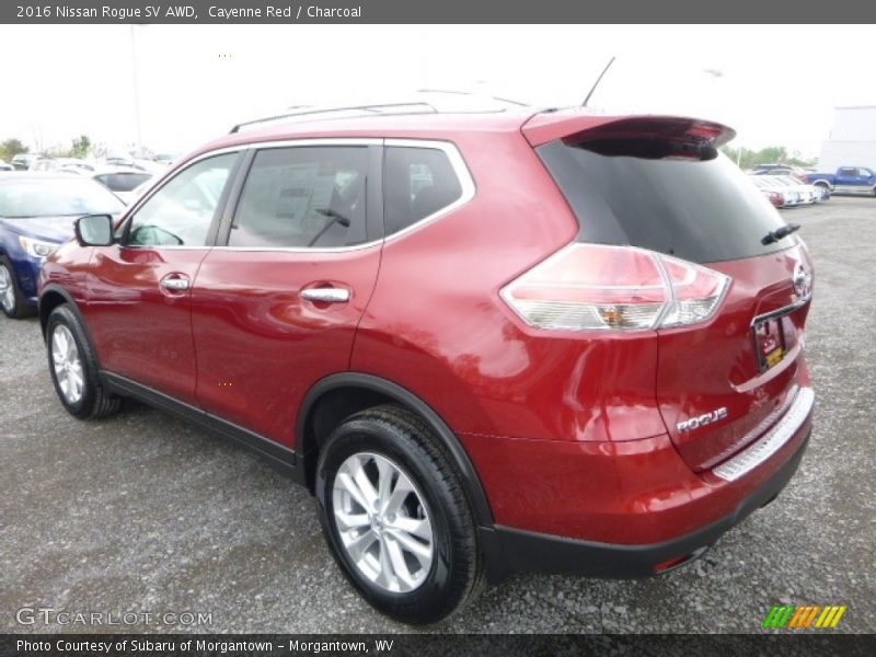 Cayenne Red / Charcoal 2016 Nissan Rogue SV AWD