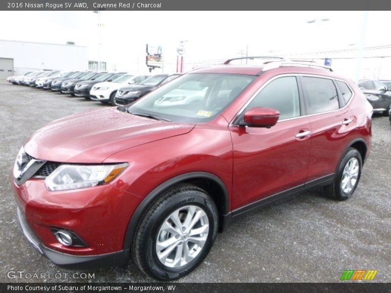 Cayenne Red / Charcoal 2016 Nissan Rogue SV AWD