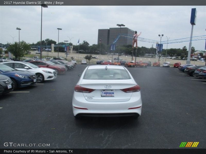 White / Beige 2017 Hyundai Elantra SE