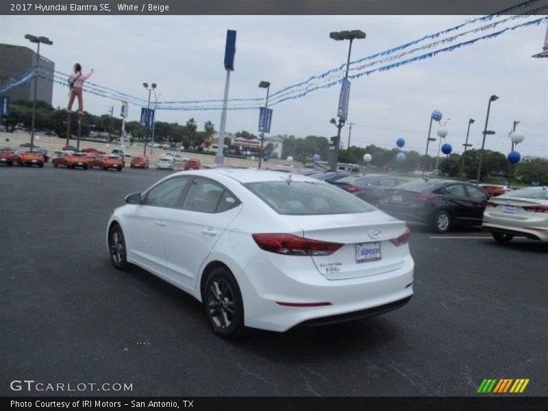 White / Beige 2017 Hyundai Elantra SE
