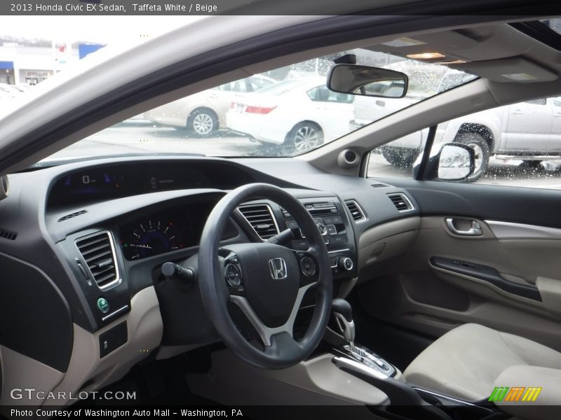 Taffeta White / Beige 2013 Honda Civic EX Sedan