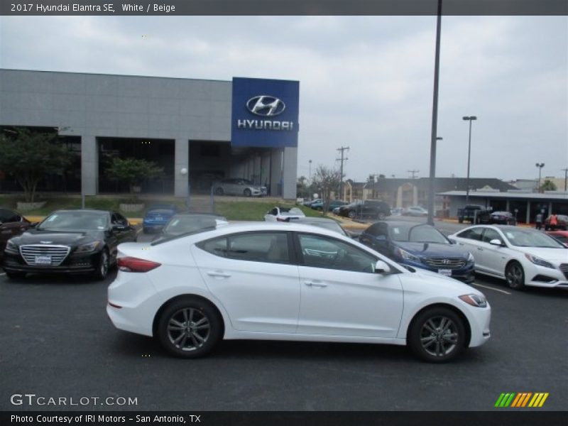 White / Beige 2017 Hyundai Elantra SE