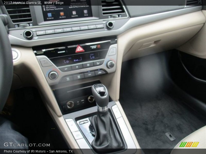 White / Beige 2017 Hyundai Elantra SE